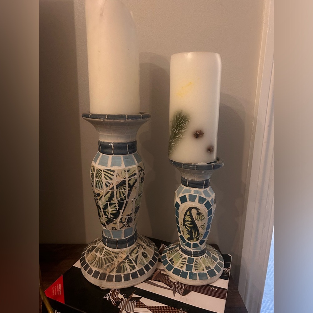 Mosaic Candle holders set